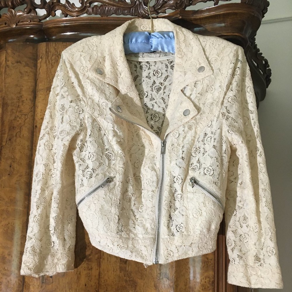 Divided Ivory Lace Moto Jacket